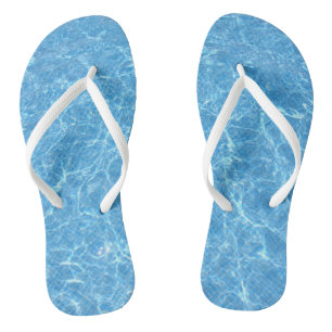 Moderne Blauwe Water Aqua Zwembad Template Volwass Teenslippers