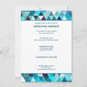 Moderne Blauwe Waterverf Abstracte Bar Mitzvah Kaart (Voorkant)