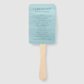 Moderne Blauwe Waterverf Elegante bruiloft Handwaaier (Voorkant)