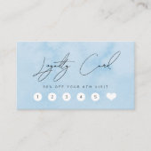 Moderne blauwe waterverf make-up & haar klantenkaartje (Voorkant)