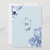 Moderne Blauwe Waterverf met Goud Lijst Kaart (Achterkant)