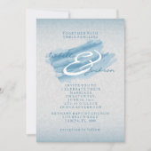 Moderne Blauwe Waterverf Splash Trouwstijl Kaart (Voorkant)