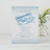 Moderne Blauwe Waterverf Splash Trouwstijl Kaart (Staand voorkant)