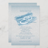 Moderne Blauwe Waterverf Splash Trouwstijl Kaart (Voorkant / Achterkant)