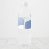 Moderne, blauwe Waterverf Waterfles Etiket (Achterkant)