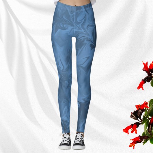 Moderne blauwe werveling leggings