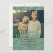 Moderne Blauwe Winter Sneeuwvlok Patroon Kaart (Voorkant)