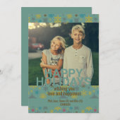 Moderne Blauwe Winter Sneeuwvlok Patroon Kaart (Voorkant / Achterkant)