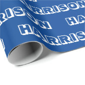 Moderne, blauwe, witte aangepast tekstcadeau voor  cadeaupapier (Rol Hoek)