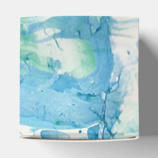 Moderne blauwe witte marmer Abstract Bedankdoosjes (Bovenkant)