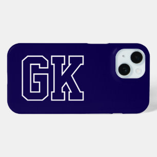 Moderne Blauwe Witte Monogram Eerste Letters