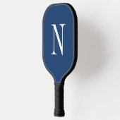 Moderne blauwe & witte monogram pickleball paddle (Links)