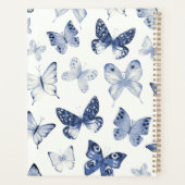 Moderne Blauwe & Witte Vlinder Planner (Achterkant)
