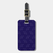 Moderne blauwe zwaluwpatroon bagagelabel (Voorkant verticaal)