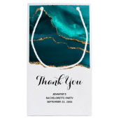 Moderne Blauwgroen agate & Gold Ribbon - Hartelijk Klein Cadeauzakje (Achterkant)