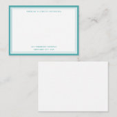 Moderne Blauwgroen blauwe grensnaam en -adres Notitiekaartje (Voorkant / Achterkant)