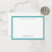 Moderne Blauwgroen blauwe grensnaam en -adres Notitiekaartje (Voorkant / Achterkant in situ)