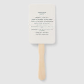 Moderne blauwgroen bruiloft met bohemen, schilderi handwaaier (Achterkant)