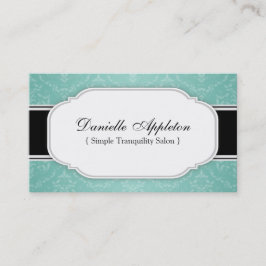 Moderne Blauwgroen Elegant Damask Appointkaarten Afsprakenkaartje