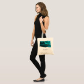 Moderne Blauwgroen en gouden toon Abstract ontwerp Tote Bag (Voorkant (model))