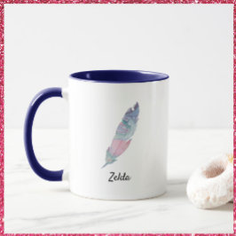 Moderne Blauwgroen en roze doezelaar Mok