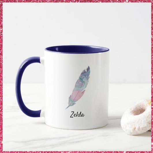 Moderne Blauwgroen en roze doezelaar Mok