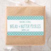 Moderne, Blauwgroen en witte bliksetiket Etiket (Insitu)