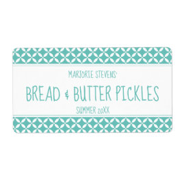 Moderne, Blauwgroen en witte bliksetiket Etiket