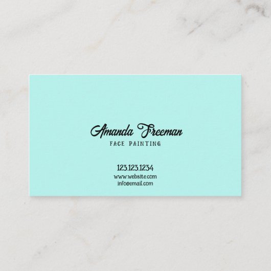 Moderne Blauwgroen en Zwarte Partij Kunstenaar Sch Visitekaartje (Achterkant)