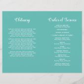 Moderne Blauwgroen foto Memorial Funeral Programme (Achterkant)