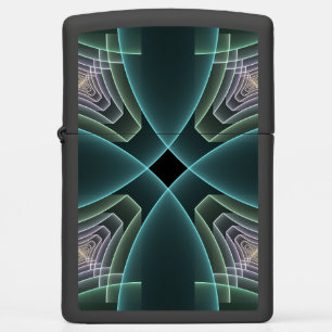 Moderne Blauwgroen geometrische fractale kunst