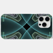 Moderne Blauwgroen geometrische fractale kunst Case-Mate iPhone Case (Achterkant (horizontaal))