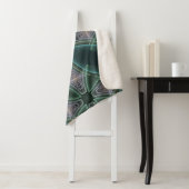 Moderne Blauwgroen geometrische fractale kunst Sherpa Deken (In situ)