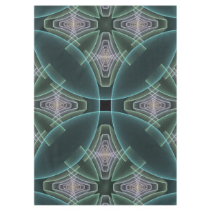 Moderne Blauwgroen geometrische fractale kunst Tafelkleed
