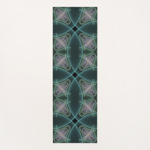 Moderne Blauwgroen geometrische fractale kunst Yogamat