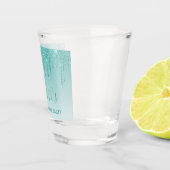 Moderne Blauwgroen Glitter Bachelorette Party Shot Glas (Rechts)