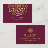 Moderne Blauwgroen & Gouden Mandala Yoga Instructe Visitekaartje (Voorkant / Achterkant)