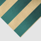 Moderne Blauwgroen gouden streeppatroon Kerstmis Tissuepapier (Detail)