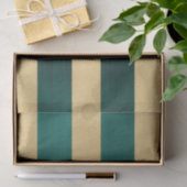 Moderne Blauwgroen gouden streeppatroon Kerstmis Tissuepapier (Geschenk)