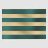Moderne Blauwgroen gouden streeppatroon Kerstmis Tissuepapier (Voorkant)