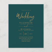 Moderne Blauwgroen goudprijsweddenschappen (Voorkant)