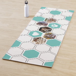 Moderne Blauwgroen Leuke Hond Huisdieren Foto Geom Yogamat