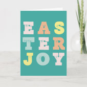 Moderne Blauwgroen Paasvreugde Kaart (Voorkant)