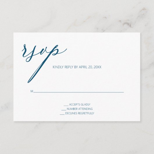 Moderne Blauwgroen RSVP-behuizing Kaart (Voorkant)