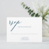 Moderne Blauwgroen RSVP-behuizing Kaart (Staand voorkant)