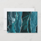 Moderne Blauwgroen Silver Agate Wedding RSVP-Kaart RSVP Kaartje (Achterkant)