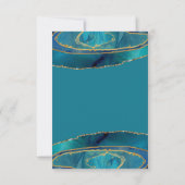 Moderne Blauwgroen Waterverf Gold Agate RSVP (Achterkant)