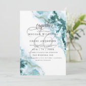 Moderne Blauwgroen Waterverf Moss Agate BarefootBr Kaart (Staand voorkant)