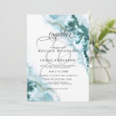 Moderne Blauwgroen Waterverf Moss Agate BarefootBr Kaart (Staand voorkant)