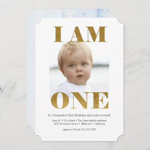 Moderne Bleke blauw + gouduitse uitnodigingen van